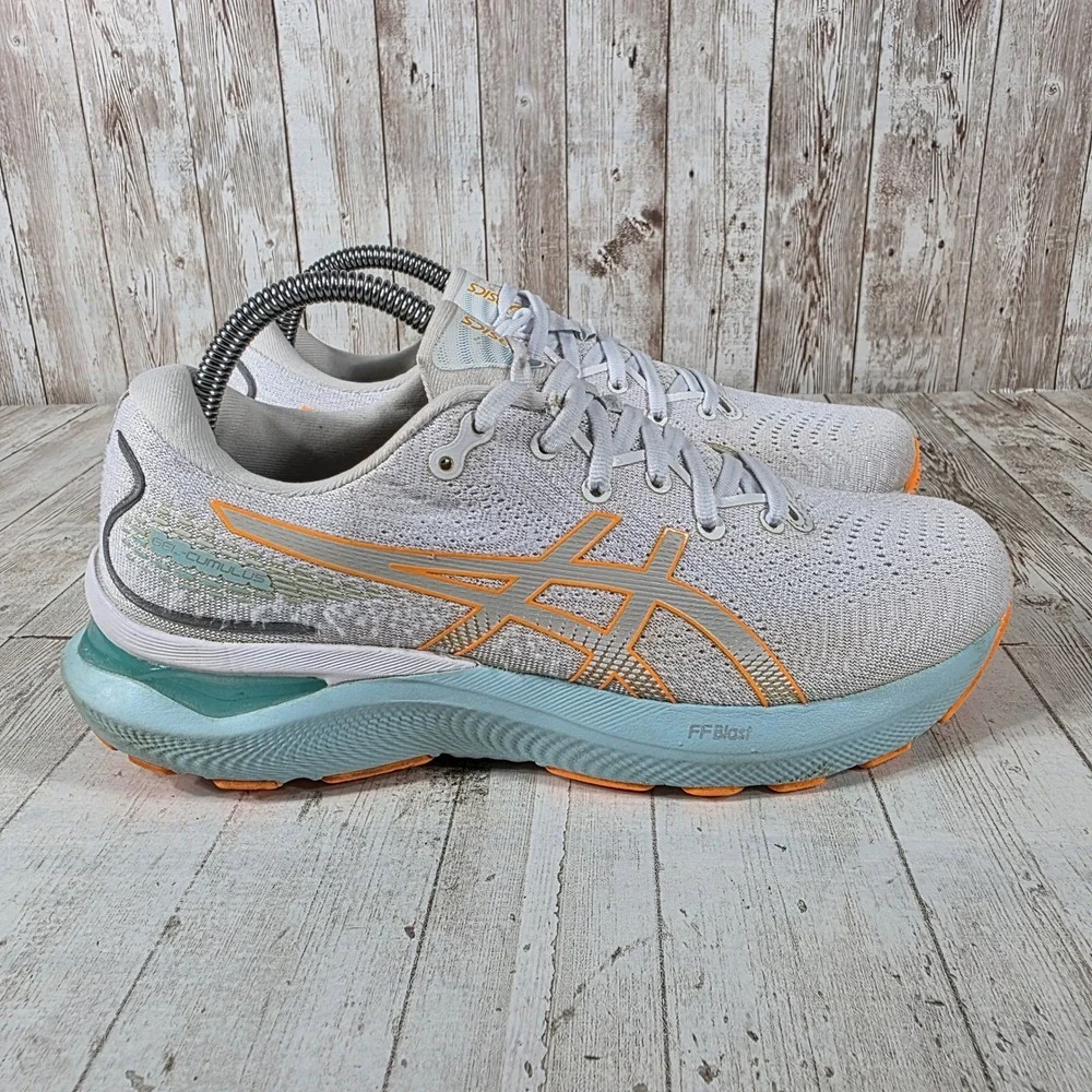 ASICS Gel-Cumulus 24 Womens Running Shoes Grey Orange 1012B206 Size 9